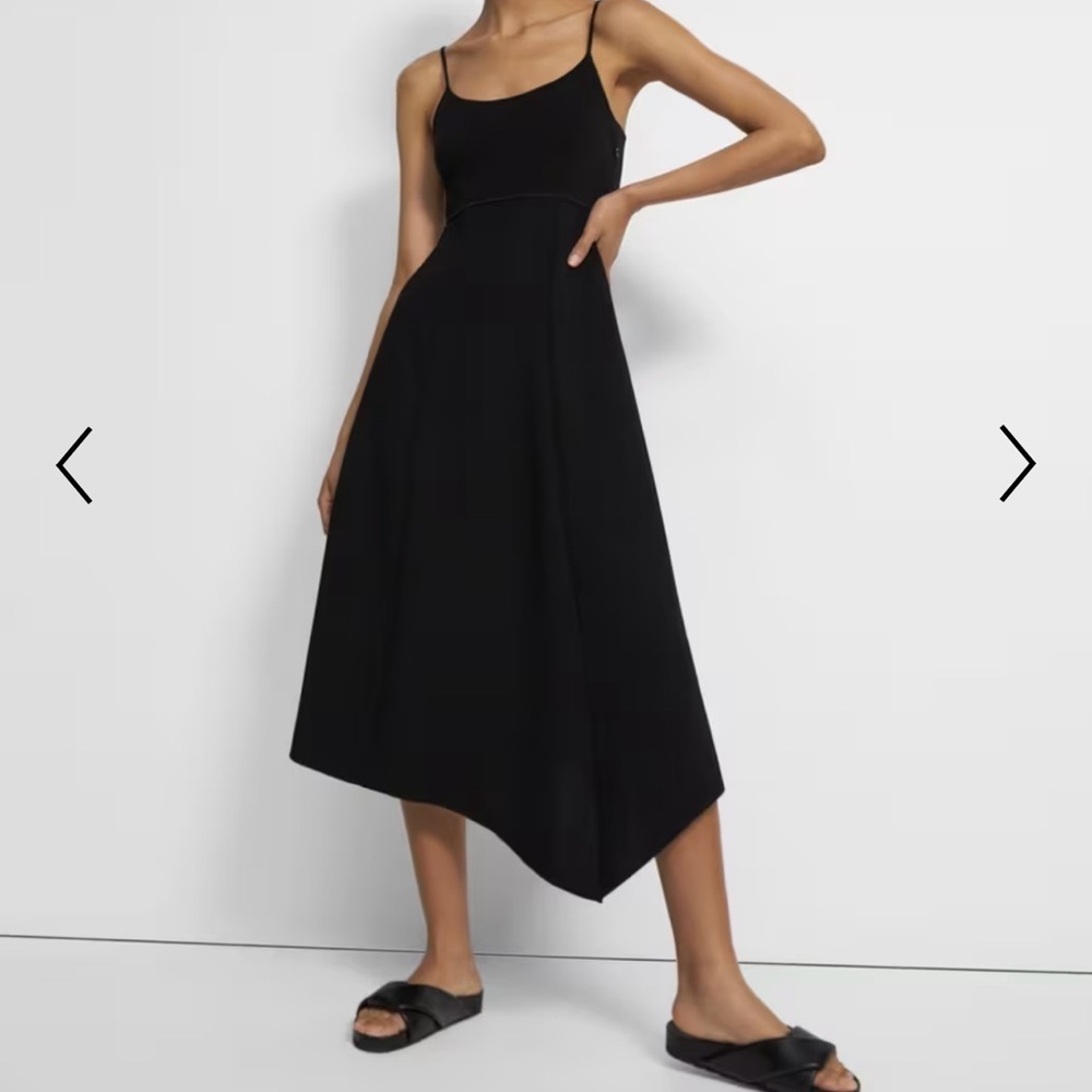 Theory Flared Slip Dress in Crepe - NEW - Picture 1 of 10